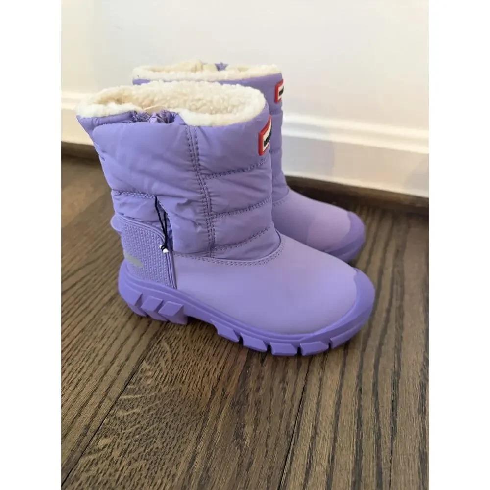Hunter Kids Insulated Waterproof Sherpa Lined Snow Boots Purple Girls 10c NEW